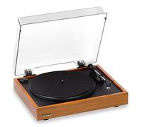 Electrohome Montrose - Tocadiscos de Vinilo de 2 velocidades, con lápiz Capacitivo Audio-Technica, Motor de Control de Velocidad, preamplificador Integrado, zócalo de Madera, Plato antiresonante,