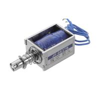 Electroimán de Empuje y Tracción, Solenoide de Movimiento Recto Metálico | Respuesta Rápida, bajo Calentamiento, Movimiento Bidireccional, Adaptable a Amplio Voltaje, para Control de Procesos