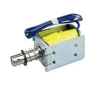 Electroimán pequeño DC12V24V, solenoide magnético en miniatura, marco abierto, carrera de 10mm, puede funcionar durante largas horas
