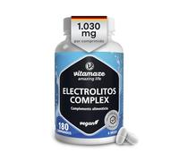 Electrolitos 1.030 mg de potencia (1 al día) Keto Sin Azúcar con Sales Minerales para Deporte, Hidratación y Energía Con Magnesio, Potasio, Calcio y Sodio Vegano,180 Comprimidos para 6 Meses