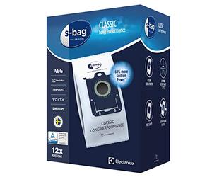 Electrolux E201SM Mega Pack de 12 Bolsas S-Bag Classic Long Performance, Blanco