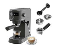 Electrolux E6EC1-6BST Explorer 6 - Máquina de café espresso con tecnología de control térmico, bandeja de goteo extraíble, espumador de leche, 1250-1450 W