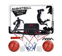 Electronic Basketball Hoop, LED Light Mini Goal, Wall Mounted Shatterproof Backboard, Score Tracking System, Sturdy Rim Design, Fun Sports Toy Set, Perfect for Indoor, Training, 40x26cm