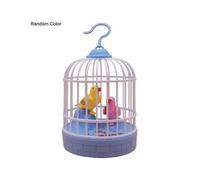 Electronic Birds Cage Toy Voice Control Vivid Appearance Festival Gift Electric Voice Control Induction Sound Simulation Bird Cage for Baby