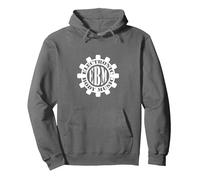 Electronic Body Music EBM - Letra con Engranaje Sudadera con Capucha, Unisex para Adultos, Asfalto, M