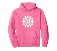 Electronic Body Music EBM - Letra con Engranaje Sudadera con Capucha, Unisex para Adultos, Rosa Brillante, S