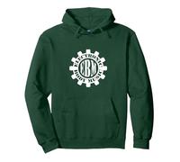 Electronic Body Music EBM - Letra con Engranaje Sudadera con Capucha, Unisex para Adultos, Verde Bosque, XXL