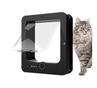 Electronic Cat Door, Remote Control Pet Gate, Entry Panel with 4 Way Lock, Sensor Collar Activated Gate, Smart Access Door with Secure Build, Cat Gates for Home and Garage 11.73x10.35 Inches