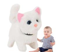 Electronic Cat Plush - Gato relleno con sensor táctil receptivo, juguete suave interactivo para mascotas | Gatito electrónico de estilo vital, compañero de peluche calmante, regalo de cumpleaños