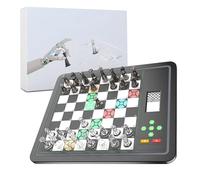 Electronic Chess Set, Portable Magnetic Computer Chess Board Game with 3 Modes & Light Up Design, Magnetic Portable & Round LED Indicators for Beginners and Experienced Players (Black)
