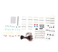 Electronic Component Kit with Resistors Capacitors LEDs Buzzer Breadboard, Beginner Circuit Learning Set, Assorted Resistor Values and Basic Sensors for DIY Electronics Projects, I