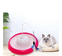 Electronic Interactive Cat Toy Battery Powered Rotating Feather Teasing Toy for Kitten Indoor Cats Play Games Training Play Fun Excercise