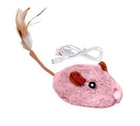 Electronic Plush Toy, Kitten Toy with Feather, Moving Kitten Toy, Interactive Cat Toy, Smart Sensing Toy, Automatic Moving Toy, Feather Tail Toy, Indoor Cat Toy for Indoor or Outdoor Exercise