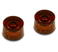 Electrónica Baile Set de 2 Botones Altos Color Ambar tipo"Speed" Años 50's redondo para potenciómetros de bajo y guitarra de medidas imperiales Bourns, CTS, Fender, Gibson