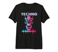 Electrónica Música Skull Devil Techno Music Festival Hardtekk Camiseta Premium