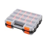 Electronics Case - Small Parts Organizers Box, Transparent Lid Hardware Container, Resilient Synthetic Composition, Reinforced Carrying Handle, Categorized Storage for Garage Tools
