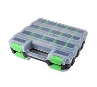 Electronics Case - Small Parts Organizers Box, Transparent Lid Hardware Container, Resilient Synthetic Composition, Reinforced Carrying Handle, Categorized Storage for Garage Tools