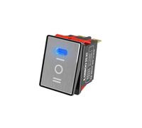 ElectronicSwitch 2822-3 Gear with Red/Green/Blue Light Waterproof KCD6 Rocker Aluminum Brushed Panel High-Gloss Edge Metal Boat Switch(B(Silver P) 3-Speed,9-24V)