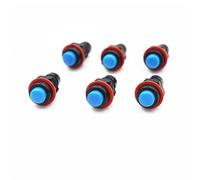 ElectronicSwitch 6pcs DS-211 blue Push Button Switch 10mm Self Locking Round Button Switch DS211