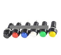 ElectronicSwitch 6Pcs PBS-11B 12mm Self-Reset Momentary Round Blue Push Button Switch 3A 250V AC 2PIN