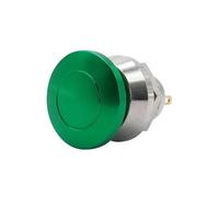 ElectronicSwitch Emergency Stop Switch Metal Push Button Switch 12mm Waterproof Momentary Self Reset Without Fixation Mushroom Head Switch Oxidation Green 1A 1NO 2pins