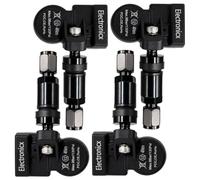Electronicx 4 sensores RDKS para Volkswagen CC MQB 2018-2021, 433 MHz, TPMS, sensor de presión de neumáticos, válvula de metal, color negro, juego de 4 unidades, repuesto para llantas de aluminio