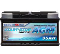 Electronicx AGM Batería Coche Batería Estárter Batería Start-Stop 95Ah 12V 850A