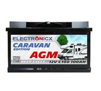 Bateria solar AGM 12v 100 Ah Electronicx Caravan Edition V2, fornecimento de bateria caravana caravana campismo gel acumulador mover