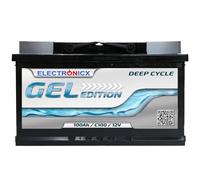 Electronicx batería de alimentación GEL 12V 100Ah - Batería GEL de alto rendimiento 100 AH (278×175×190 mm) con polo positivo a la derecha. Sin mantenimiento, a prueba de fugas, duradera.