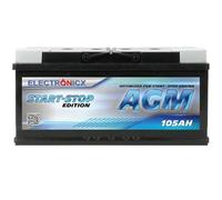 Electronicx batería de coche AGM 105Ah 12V - batería de arranque 950A EN, batería AGM 105 Ah, sin mantenimiento, sellada, resistente a vibraciones, compacta, potente, ideal para SUV