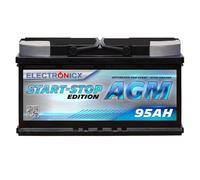 Electronix Bateria AGM 95ah de Gel 12v 950A Bateria de Arranque Solar para Coches START STOP EDITION Caravanas Barcos Camper Car Battery ciclo profundo ideal para Interior Resistente a Vibraciones