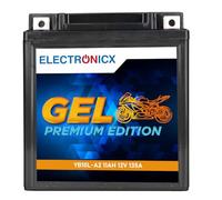 Electronicx, batería de moto GEL YB10L-A2 12V 11Ah 135A CCA - sellada, sin mantenimiento, resistente a vibraciones, compacta y a prueba de fugas - ideal para scooter, quad, ciclomotor, motocicleta
