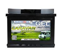 Electronicx batería de suministro GEL 12V 80Ah Caravan Edition - batería de ciclo profundo de 80 Ah para autocaravana, furgoneta, barco, solar, fotovoltaico, marino, 242×175×190 mm, tecnología GEL
