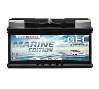Electronicx Batería de Suministro Gel Marina 12V 120Ah / 120 Ah 12 Volt - Batería Deep Cycle sellada y sin Mantenimiento - 353×175×190 mm - Barco, yate, velero, Solar, Caravana, Ocio, energía Gel