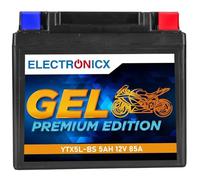 Electronicx YTX5L-BS batería de gel 12V 5Ah 85A - batería de arranque sellada para moto, quad, scooter, ATV - sin mantenimiento, resistente a golpes, tamaño compacto, lista para usar