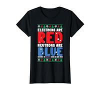 Electrons Neutrons Science Is Sweet Christmas Scientist Camiseta gráfica económica, Mujer, Negro, S