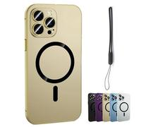 Electroplating Heat Dissipation Magnetic Large Window Phone Case, Full Cover Mirror Cooling Electroplating Heat Dissipation Phone Case for iPhone 16/15/14/13/12 11 Pro MAX Plus (13,Gold)