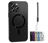 Electroplating Heat Dissipation Magnetic Large Window Phone Case, Full Cover Mirror Cooling Electroplating Heat Dissipation Phone Case for iPhone 16/15/14/13/12 11 Pro MAX Plus (16promax,Black)