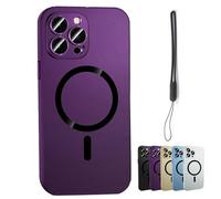Electroplating Heat Dissipation Magnetic Large Window Phone Case, Full Cover Mirror Cooling Electroplating Heat Dissipation Phone Case for iPhone 16/15/14/13/12 11 Pro MAX Plus (12promax,Purple)