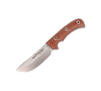 ELECTROPOLIS Cuchillo de Caza Muela Aborigen ABORIGEN-12C, Enterizo, Incluye Paracord y magnesio, cachas micarta Canvas marrón + Tarjeta Multiusos de Regalo