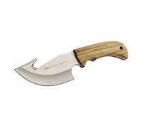 ELECTROPOLIS Cuchillo de Caza Muela Grizzly GRIZZLY-12.OL, cachas de Madera de Olivo, Enterizo, Peso 255 Gramos + Tarjeta Multiusos de Regalo