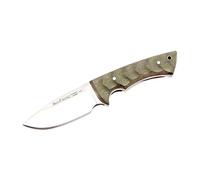 ELECTROPOLIS Cuchillo de Caza Muela Rhino RHINO-10SV.G, Enterizo, cachas Canvas micarta Verde, Hoja de 10 cm 14C28N + Tarjeta Multiusos de Regalo