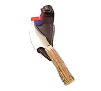 ELECTROPOLIS Cuchillo de Caza Muela Sabueso SABUESO-11A, puño de asta de Ciervo, Hoja MOVA de 11 cm, Mango de 11 cm + Tarjeta Multiusos de Regalo