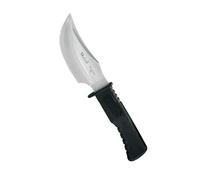 ELECTROPOLIS Cuchillo de Caza Muela SG-12, Mango de Goma Negra, Enterizo, Peso 255 Gramos + Tarjeta Multiusos de Regalo.