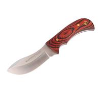ELECTROPOLIS Cuchillo de Caza Muela Sioux SIOUX-10R,cachas de Madera prensada Coral, tamaño Total de 21 cm, Enterizo + Tarjeta Multiusos de Regalo