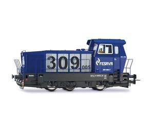 Electrotren HE2028S FESAVA, Locomotora diésel 309, Azul/Gris, EP. Vi, con decodificador de Sonido DCC Locomotora Diesel