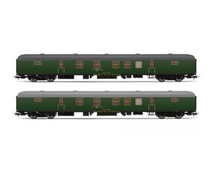 Electrotren HE4013 RENFE, Juego de 2 Unidades DGDC-3000 Furgoneta Postal, Librea Verde Oliva, Época IV Escala 1:87 Calibre HO Hornby Hobbies Material Rodante de Pasajeros-Autocares, Varios