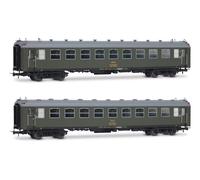 Electrotren HE4038 RENFE, Lote de 2 Coches de 5000 Unidades, BB4 2ª Clase, con Fuelles Antiguos, librea Verde Oliva, EP. IV