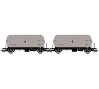 Electrotren HE6073 RENFE, Pack 2 Unidades, vagones Cisterna Gas PR, 'Butano S.A.' Negro Plateado, EP. III Vagones de mercancías