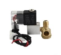 Electroválvula de 2/2 vías G1/4 pulgadas DC12 V válvula de latón para aire, gas, agua, sistema de aire comprimido, control del compresor (B)